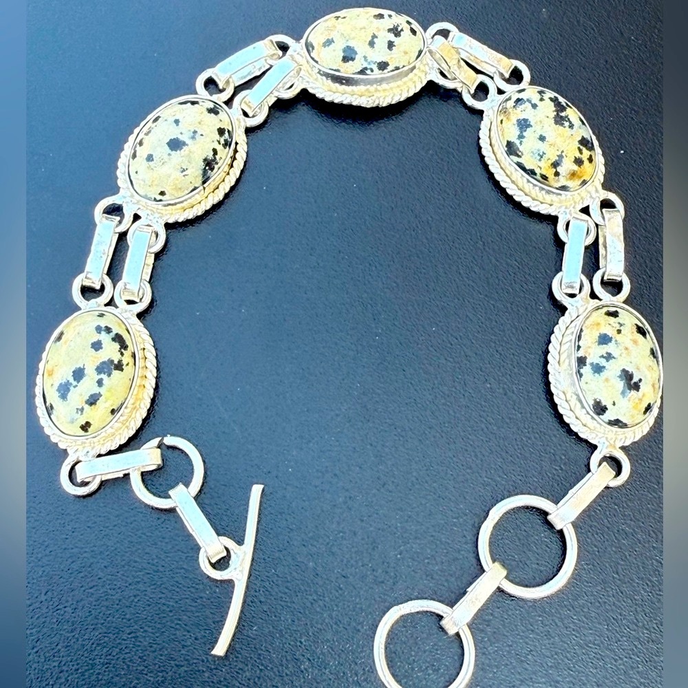 Dalmatian Jasper stone 925 Silver